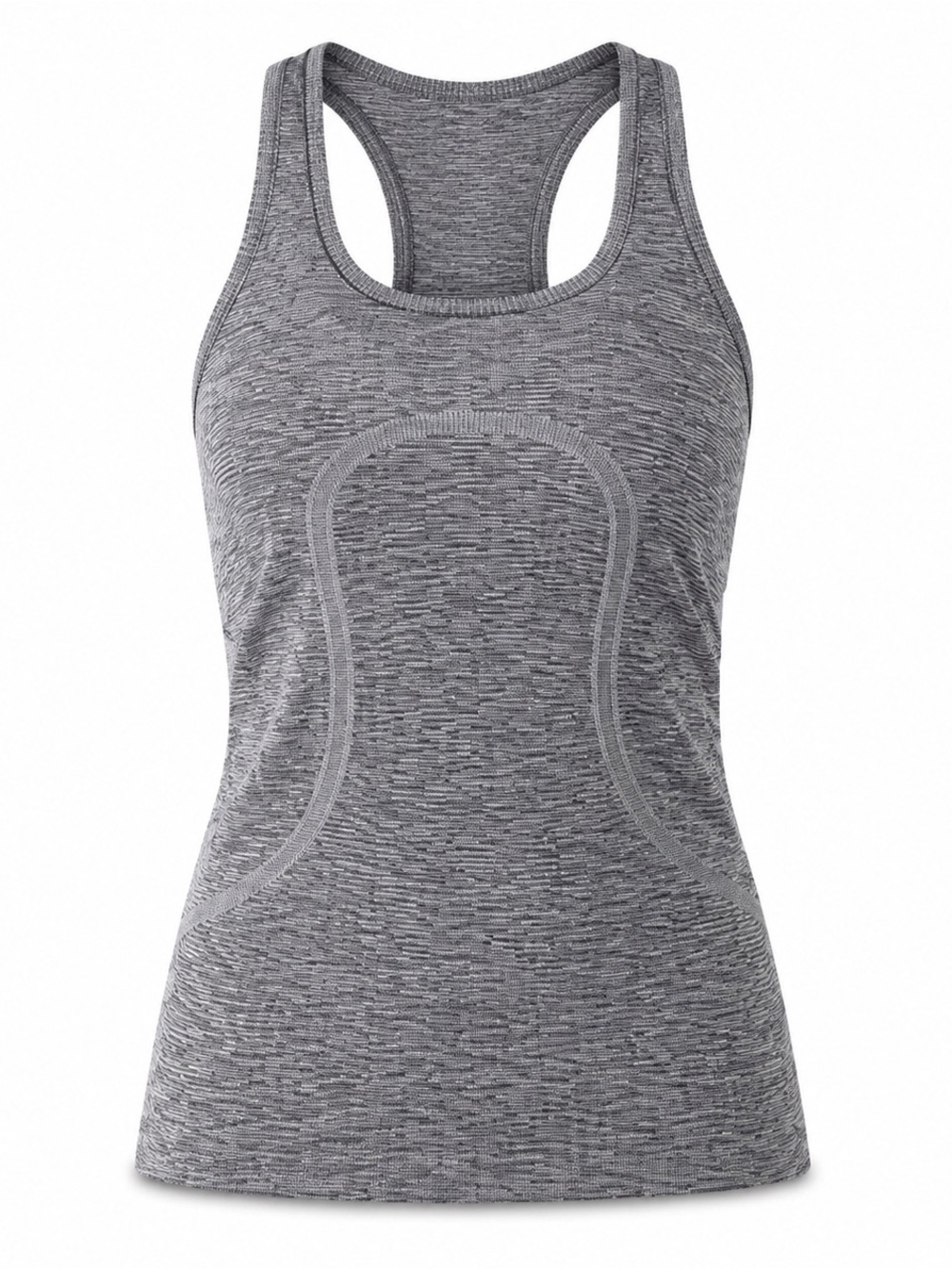 Lululemon Swiftly Tech Racerback Tank Top Heathered Gray White Stripe – Size 10